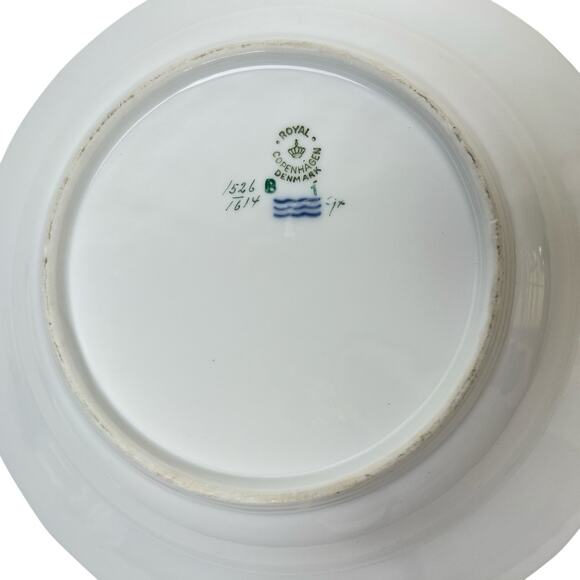 Royal Copenhagen Frijsenborg Large Rim Soup Bowl 1614 Flowers Scalloped Rim - Picture 10 of 13
